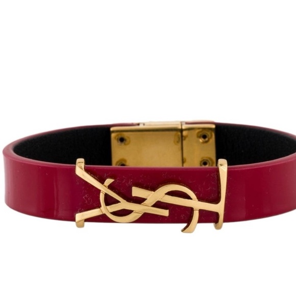 Yves Saint Laurent Burgundy Bracelet with Gold Accent - Picture 1 of 3